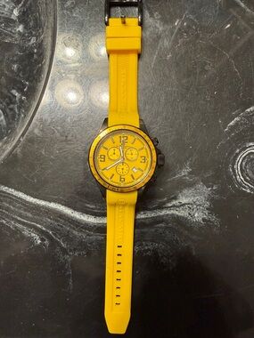 Oceanaut Yellow Dial Chronograph Silicone Strap Watch